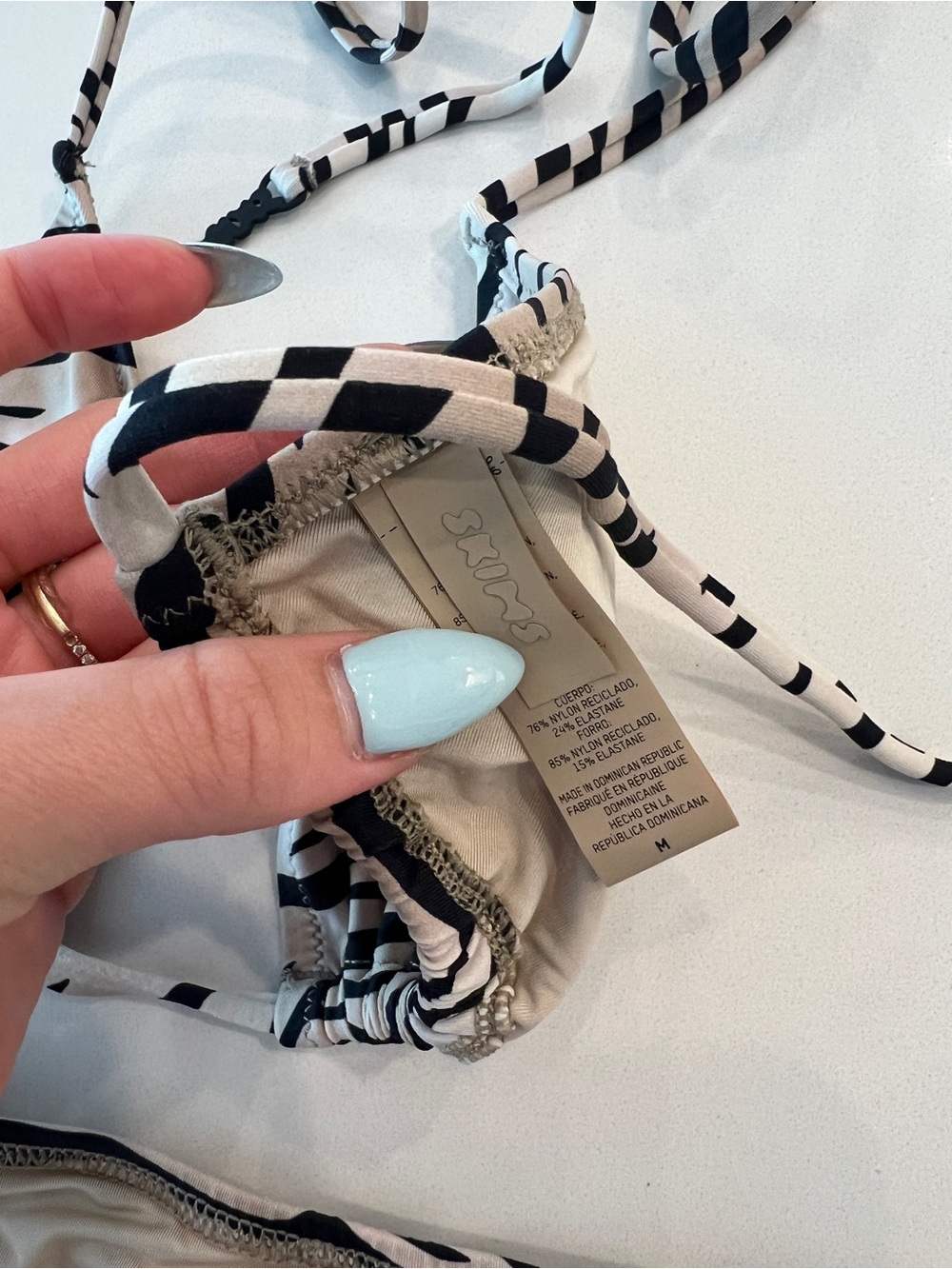SKIMS Zebra-Print Bikini in Black and Cream - Picture 3 of 4